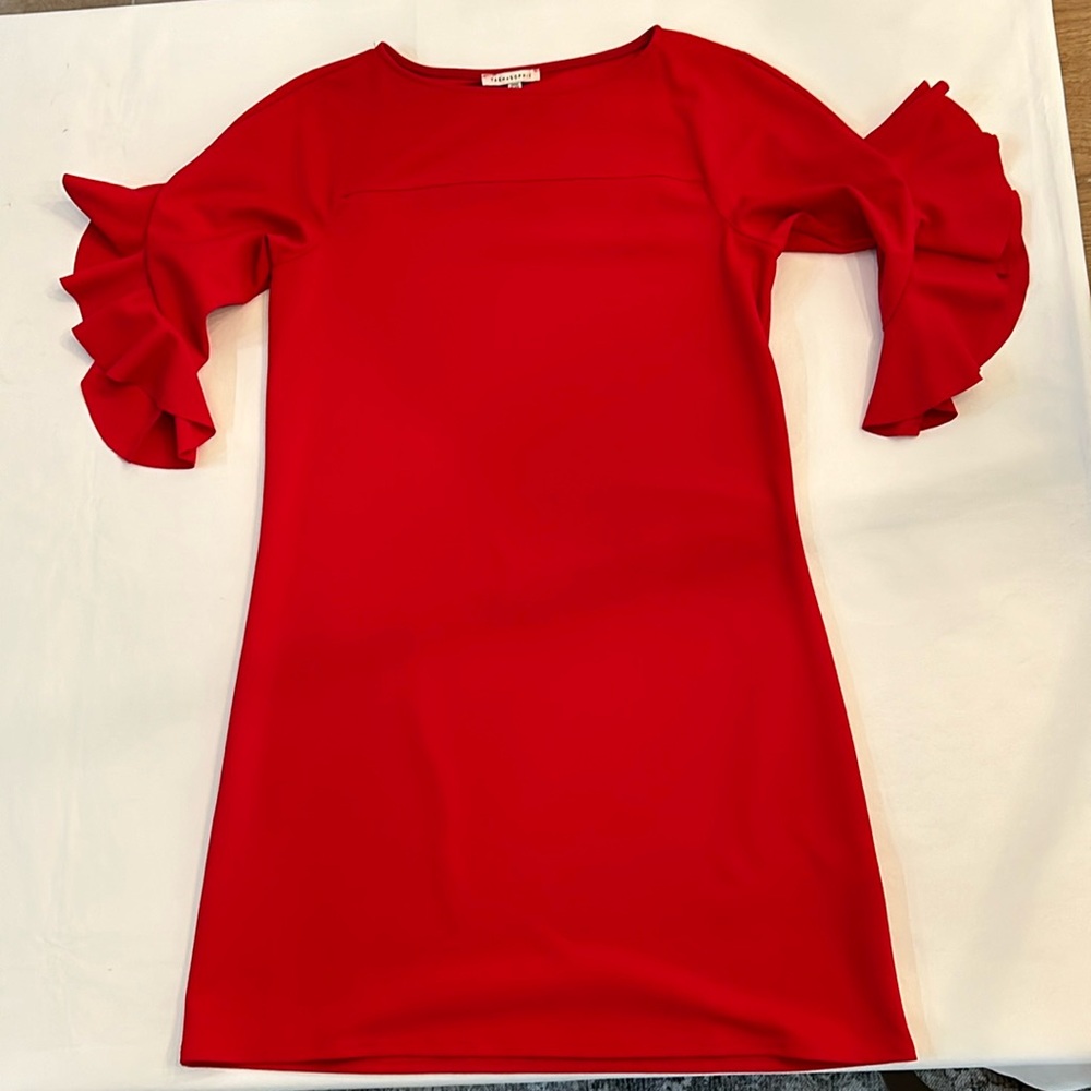 Tash + Sophie Red Bell Sleeve Sheath Dress